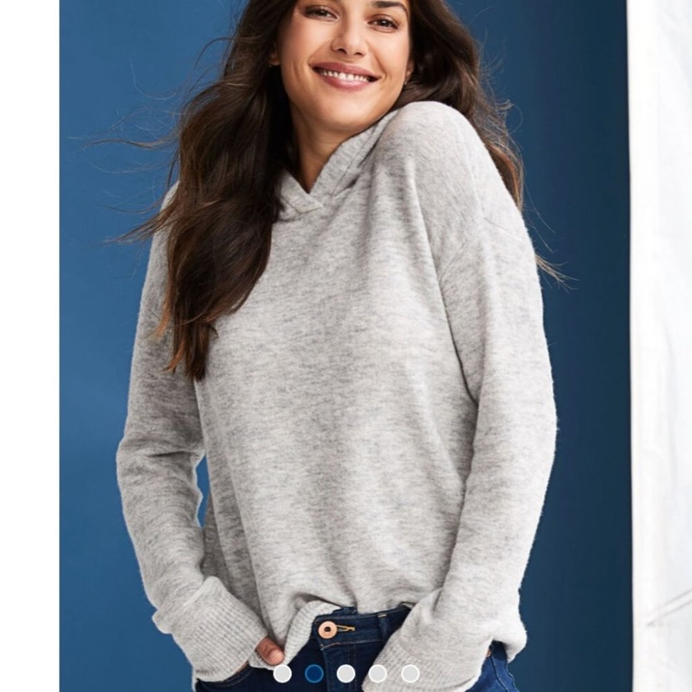 Vineyard Vines Gray Wool Blend Plush Hoodie Sweater